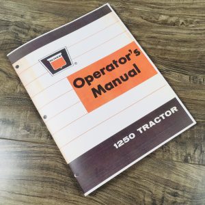 Oliver 1250 Tractor Owners Operators Manual Maintenance Lubrication Adjustments