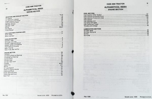 Case 4690 Tractor Parts Manual Catalog Book Exploded Views Schematics Numbers - Image 2