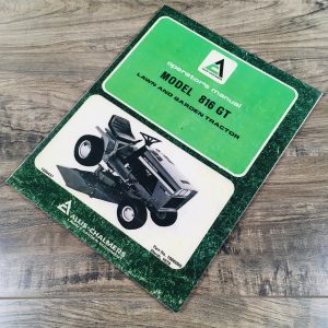 Allis Chalmers Model 816Gt Operators Owners Manual Lawn Garden Tractor Mower