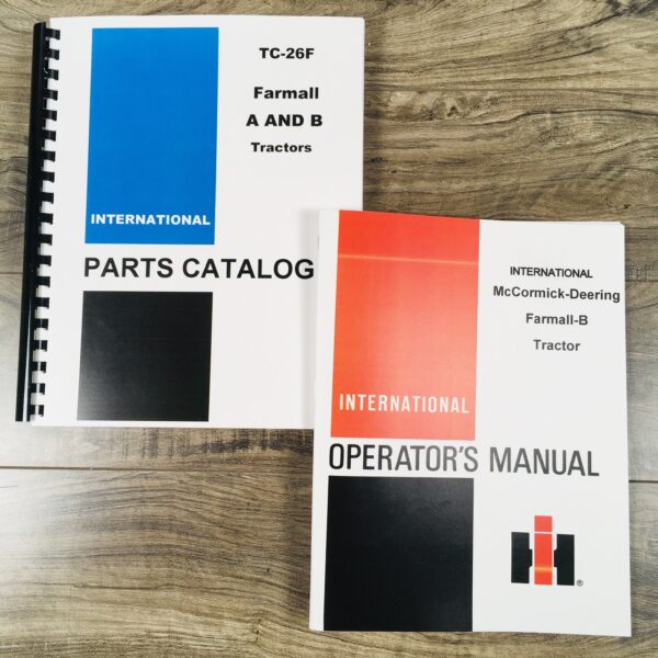 Farmall B Tractor Parts Catalog Owners Operator Manual Set International