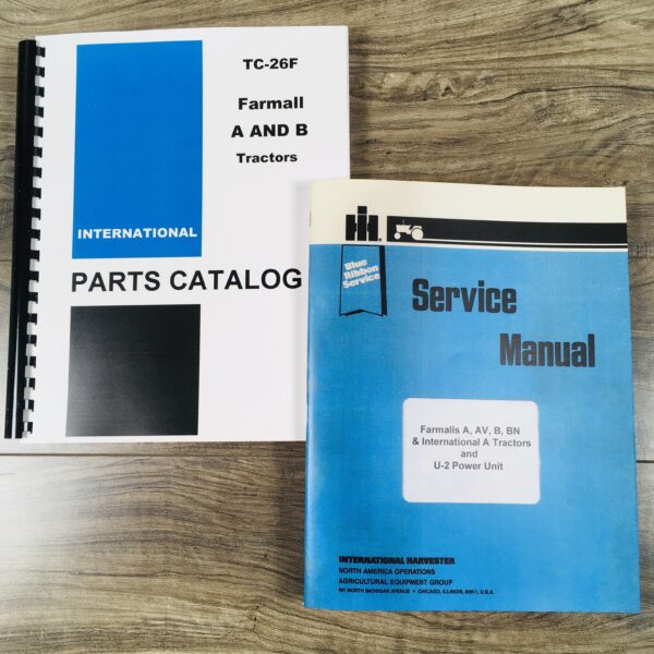 Farmall A Av B Tractor Service Repair Parts Manual Catalog Set International Ih