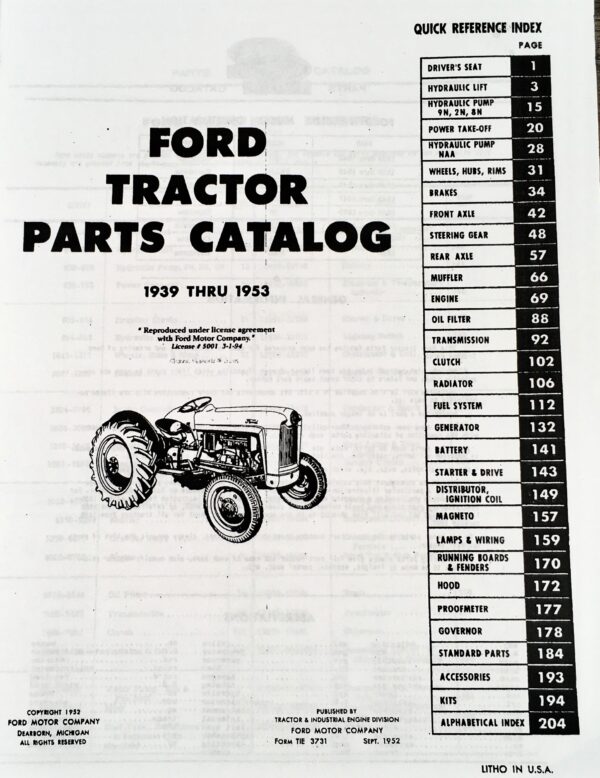 Lot Ford 8N Tractor Shop Manual Parts Catalog Service Repair Technical New Print - Image 3