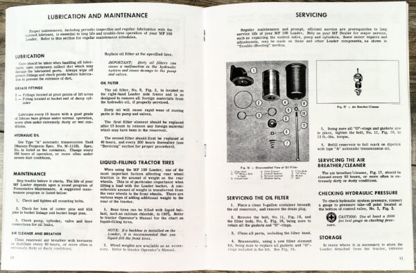 Massey Ferguson Mf 100 Loader Operators Owners Manual Mf 35 50 65 202 203 204 - Image 4