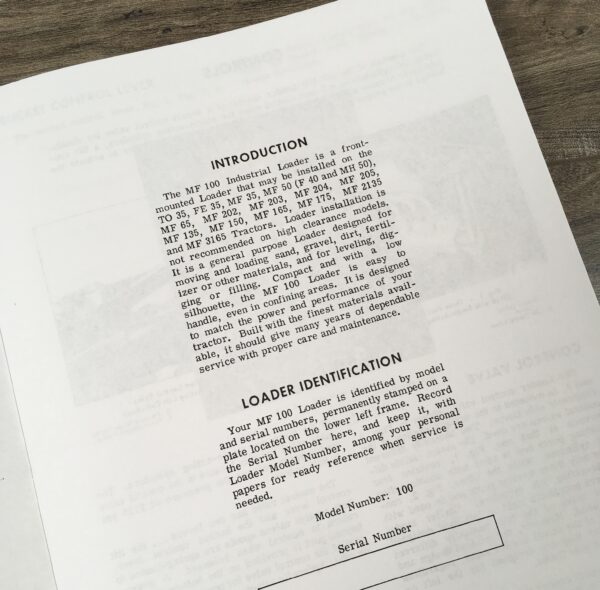 Massey Ferguson Mf 100 Loader Operators Owners Manual Mf 35 50 65 202 203 204 - Image 2