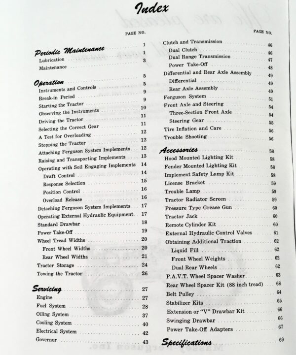 Ferguson To35 To 35 Diesel Tractor Operators Owners Manual W/ 23C Engine Massey - Image 2