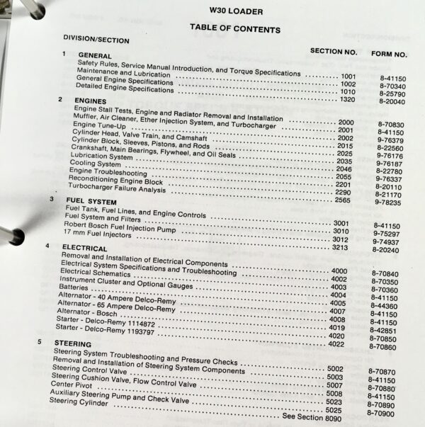 Case W30 Wheel Loader Pay Loader Service Technical Manual Repair Shop In Binder - Image 3