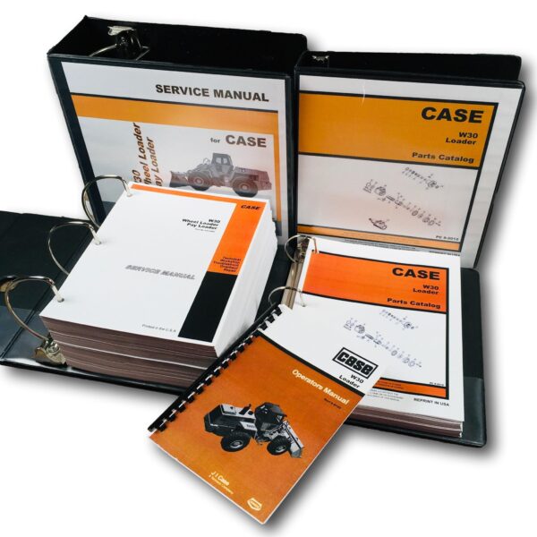 Case W30 Wheel Loader Pay Loader Service Parts Operators Manual Shop Set