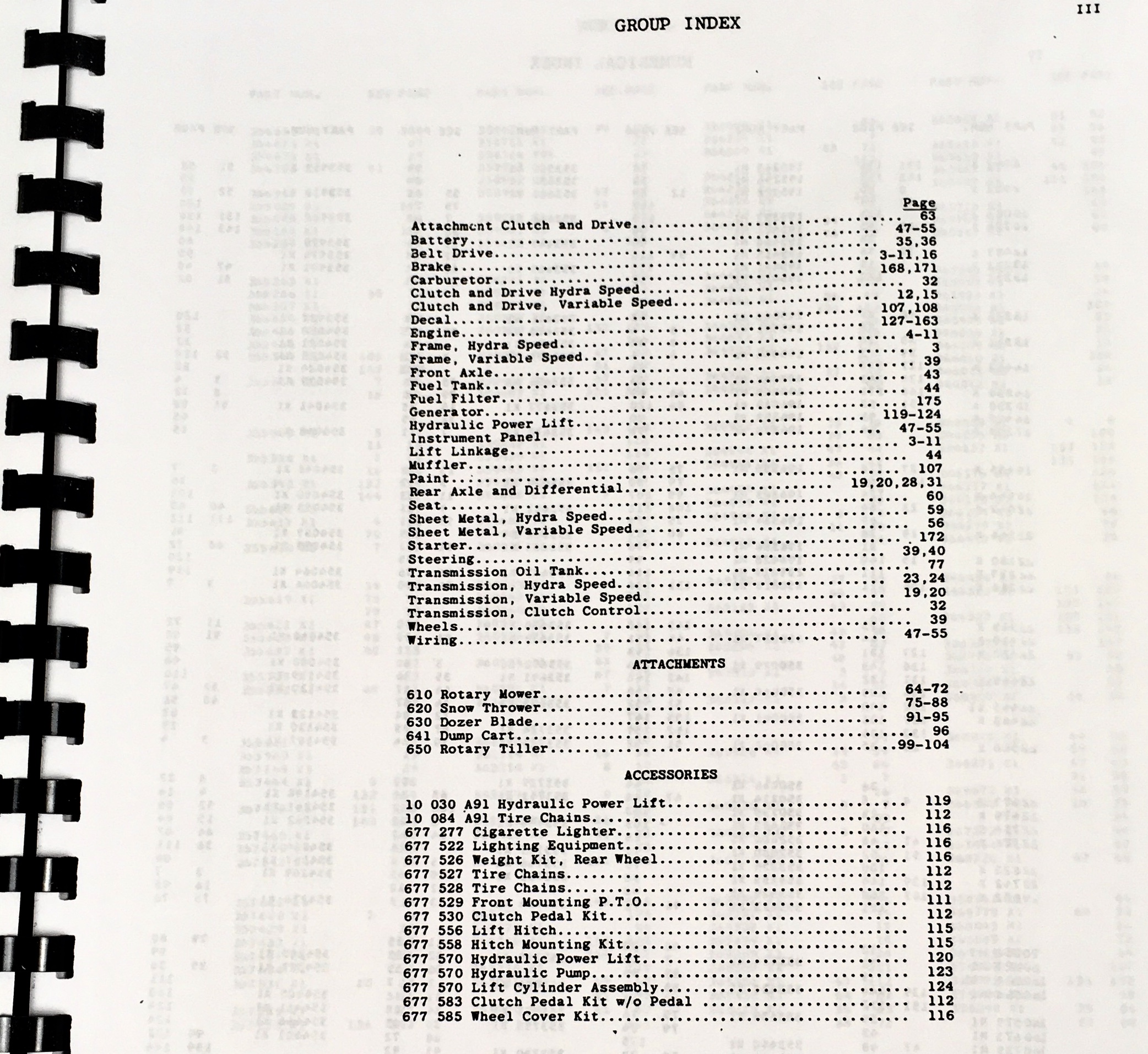 Massey Ferguson MF 12 12G Lawn Garden Tractor Parts Manual Catalog Schematic - Image 3