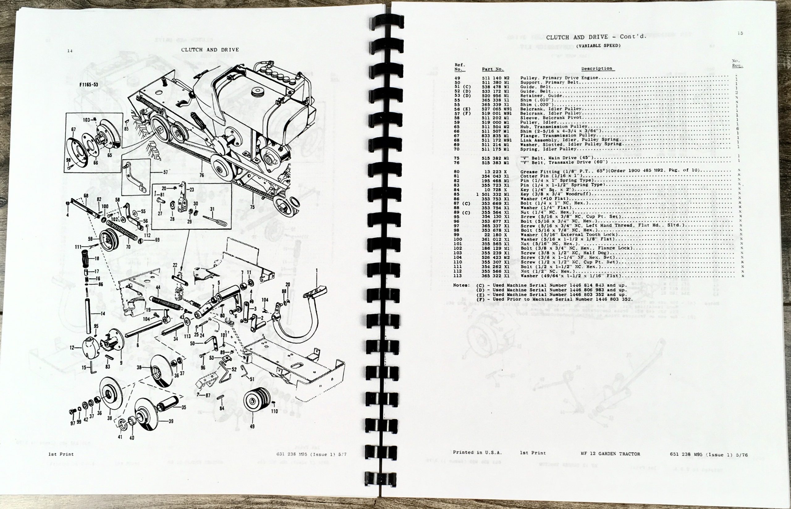 Massey Ferguson MF 12 12G Lawn Garden Tractor Parts Manual Catalog Schematic - Image 5
