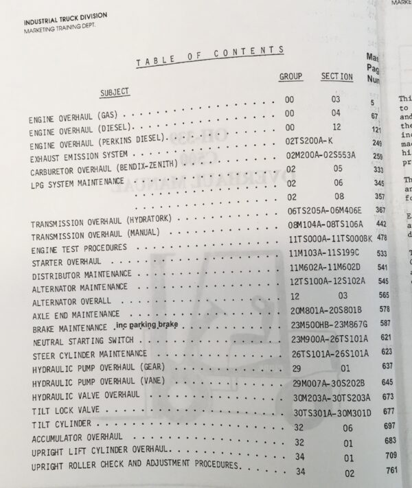 Clark C500-Y55 C500-Hy55 Forklift Service Repair Shop Manual C500Y55 C500Hy55 - Image 2