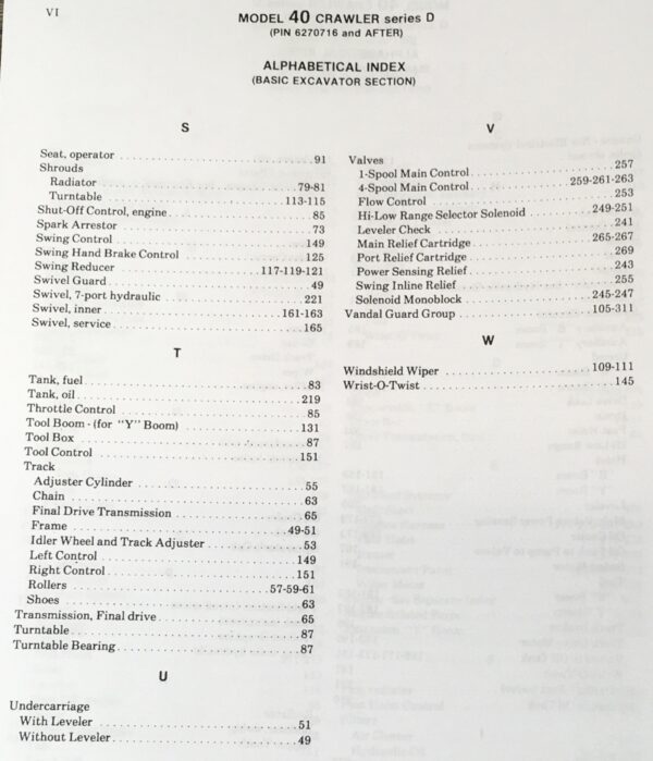 Case Drott 40D 40 Series D Sn 6270716+ Crawler Excavator Parts Manual Catalog - Image 4