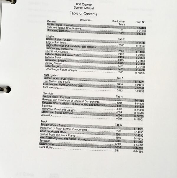 Case 650 Crawler Bull Dozer Service Technical Manual Repair Shop Book Binder - Image 3