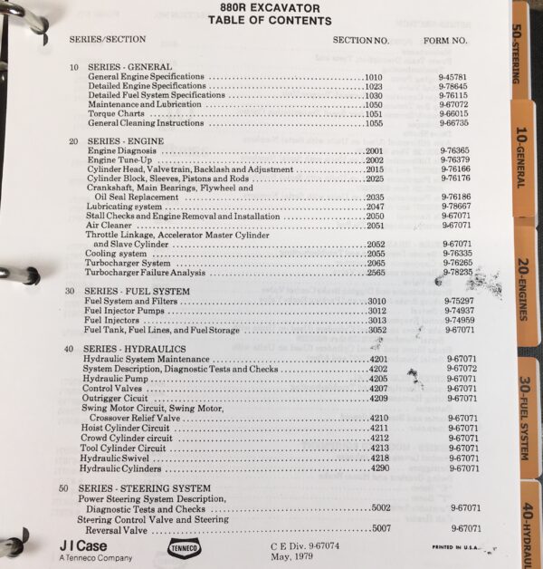 Case 880R Wheel Excavator Service Technical Manual Repair Shop Binder Hoe - Image 3