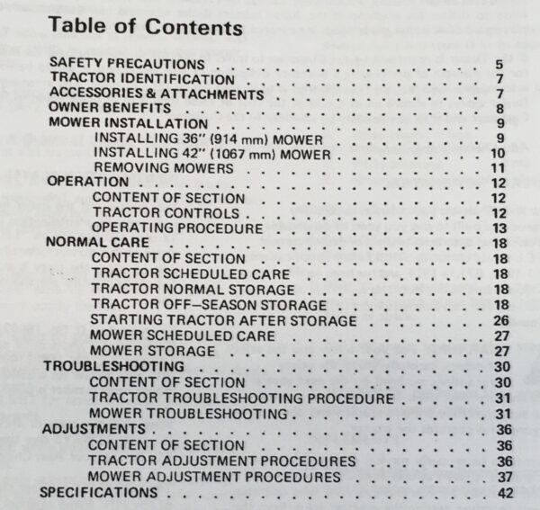 Allis Chalmers 800Gt Series Lawn Garden Tractor Operators Manual - Image 2