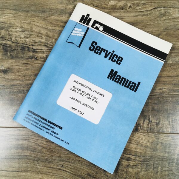 International Farmall Bd-220 Bd-264 Gas Engine Service Repair Manual Ih Lpg Lp