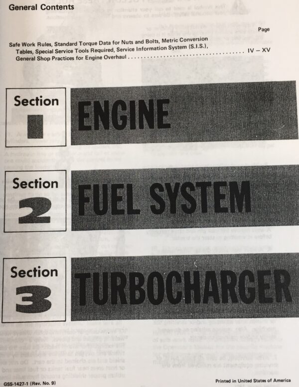 International 1470 Hillside Combine Diesel Engine Service Repair Shop Manual - Image 2