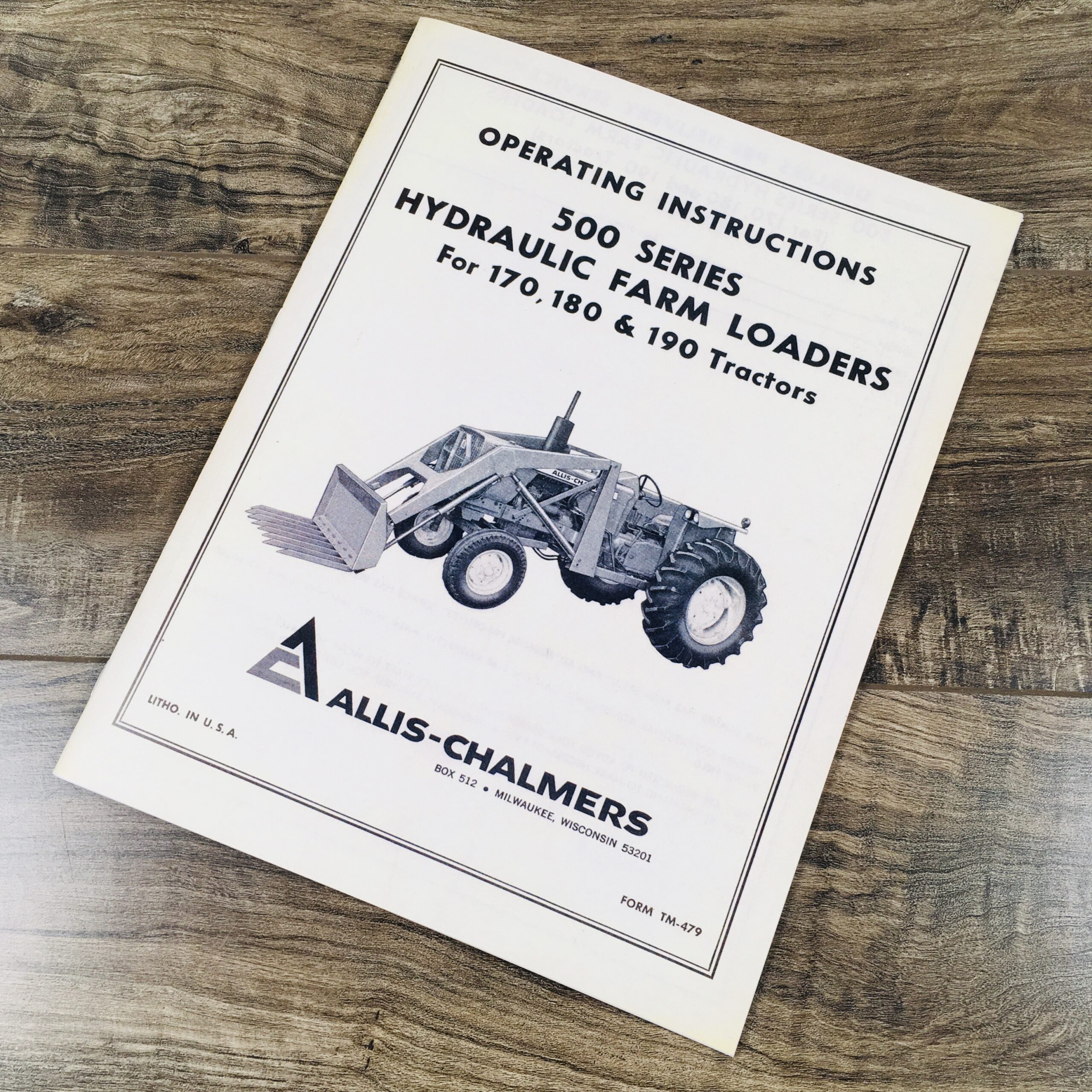 Allis Chalmers 500 Series Farm Loaders Operators Owners Manual Fits 170 180 190 Tractors