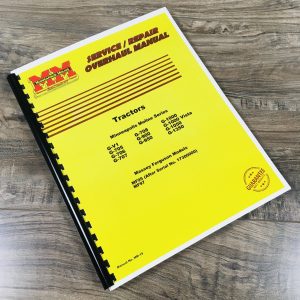 Minneapolis Moline G-705 G-900 G-1000 Vista Tractor Service Manual Overhaul
