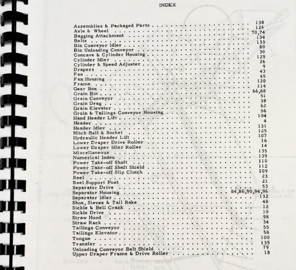 Allis Chalmers 60 All Crop Harverster A Series A-101 & Up Parts Catalog Manual - Image 2