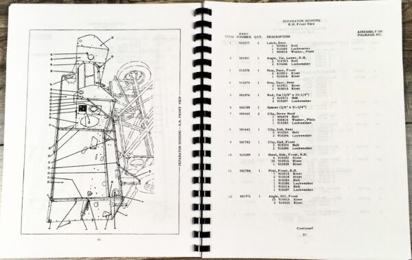 Allis Chalmers 60 All Crop Harverster A Series A-101 & Up Parts Catalog Manual - Image 7