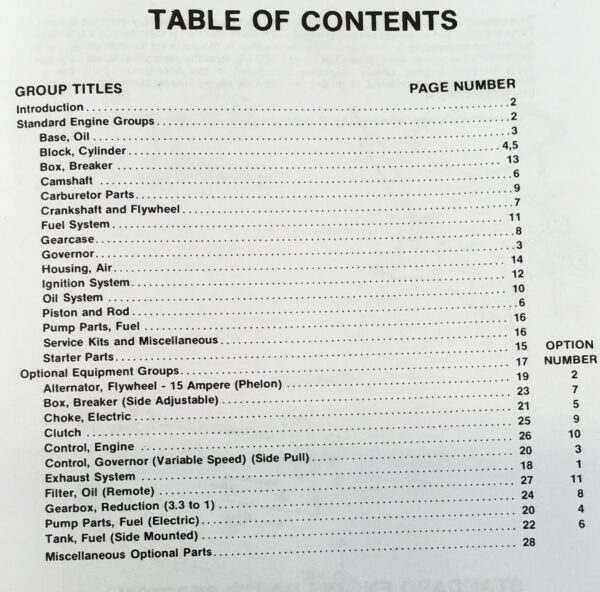 Onan N52M-Ga019.9 Series Industrial Engines Parts Catalog List Exploded Parts - Image 2