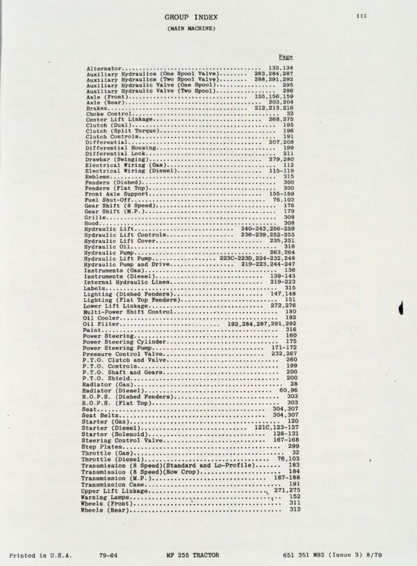 Massey Ferguson 255 Tractor Parts Catalog Manual View Assembly Gas Diesel - Image 2