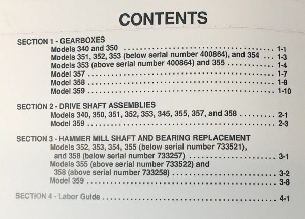 Sperry New Holland 358 Grinder Mixer Service Manual Parts Catalog Repair Shop NH - Image 2