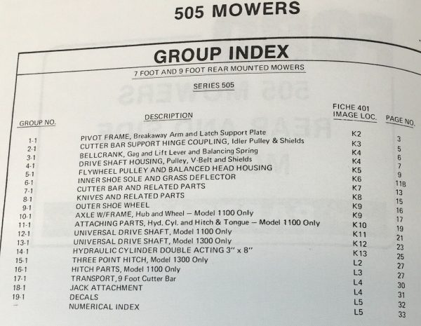 Ford 505 Rear Mounted Mowers Parts Operators Manual Owners Set Catalog Book - Image 2