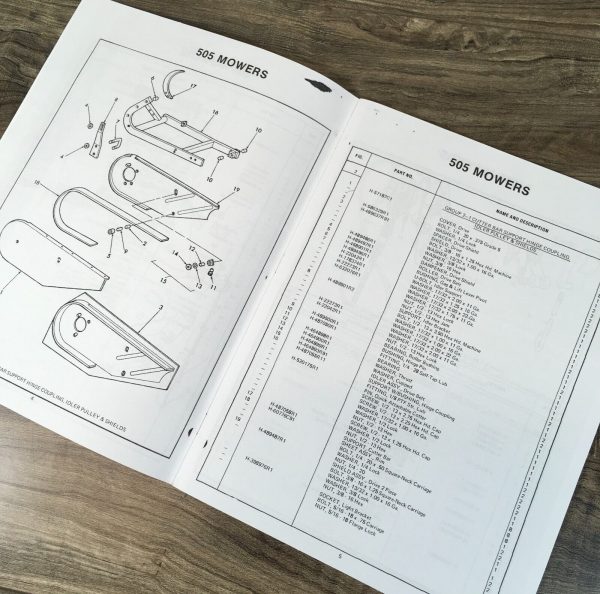 Ford 505 Rear Mounted Mowers Parts Operators Manual Owners Set Catalog Book - Image 8