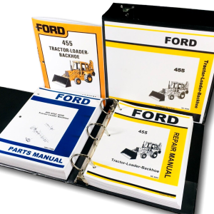 Ford 455 Tractor Loader Backhoe Service Repair Manual Parts Catalog Operator Set