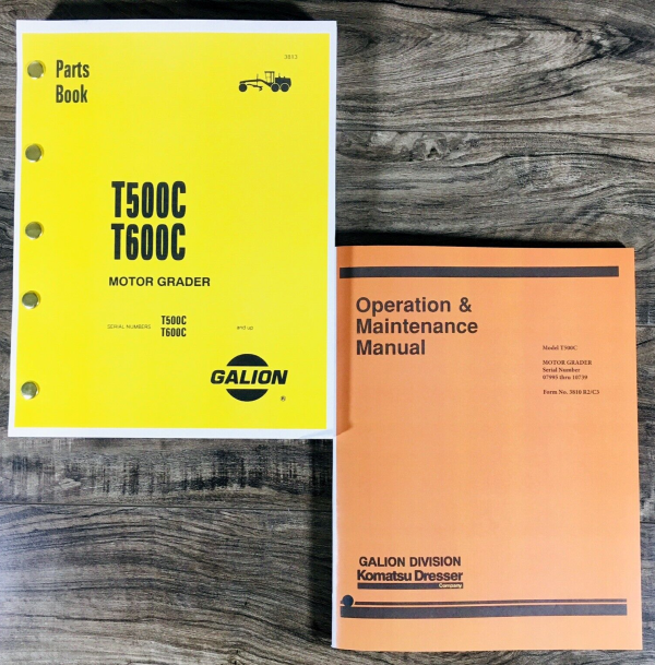 Galion T500C Motor Grader Parts Operators Manual Set Owners Catalog 07995-10739