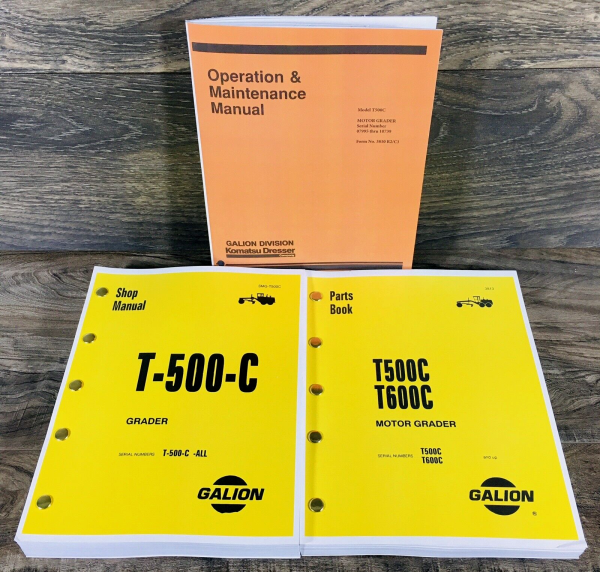 Galion T500C Motor Grader Service Parts Operators Manual Set Repair 07995-10739