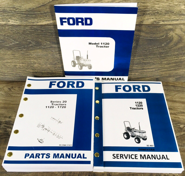 Ford 1120 Tractor Service Parts Operators Manual Repair Shop Set Workshop Book