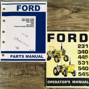 Ford 340 540 Tractor Loader Backhoes Parts Operators Manual Catalog Set Owners