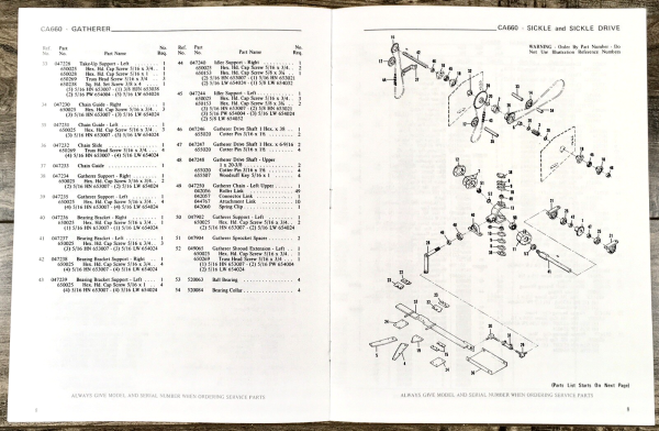 Gehl CA 660 One Row Attachment Service Parts Manual Catalog Book Assembly - Image 3
