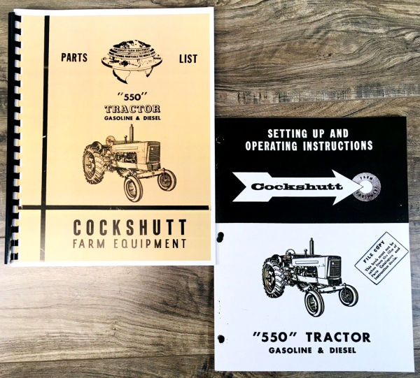 Cockshutt 550 Tractor Parts Operators Manual Set Owners Catalog Assembly Book