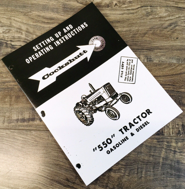 Cockshutt 550 Tractor Operators Manual Owners Book Maintenance Adjustments Lube