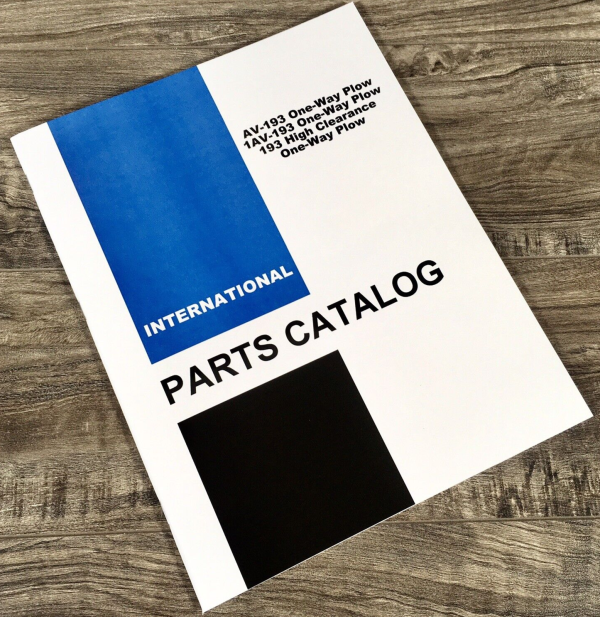 Farmall International AV-193 1AV-193 193 Moldboard Plow Parts Manual Catalog IH