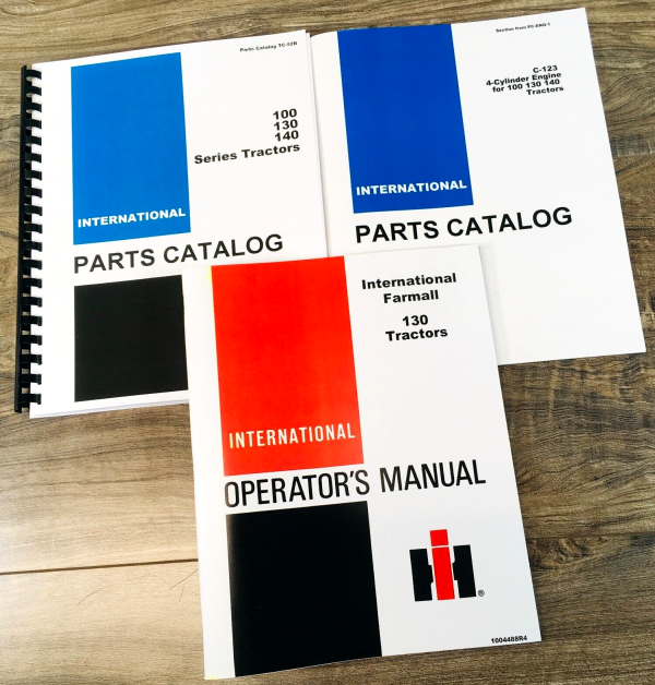 Farmall International 130 Tractor Parts Operators Manual Set Catalog Owners Book