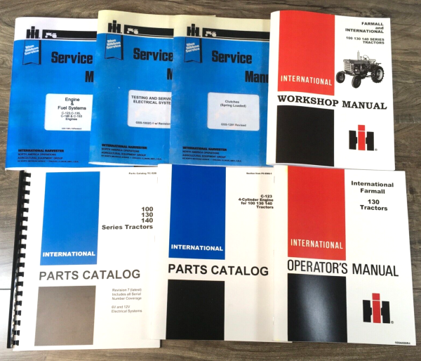 Farmall International 130 Tractor Service Parts Operators Manual Set Repair Shop