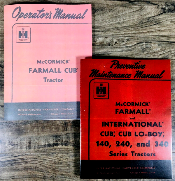 Farmall International Cub and Lo-Boy Tractor Operators Manual Set Maintenance