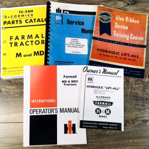 Farmall International MD MDV Tractor Service Parts Operators Manual Set Of 5