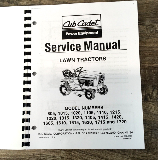 Cub Cadet 1605 1610 Lawn Garden Tractor Service Manual Set Repair Shop Book - Image 2