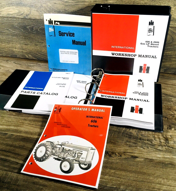 Farmall International 606 Diesel Tractor Service Parts Operators Manual Set D236