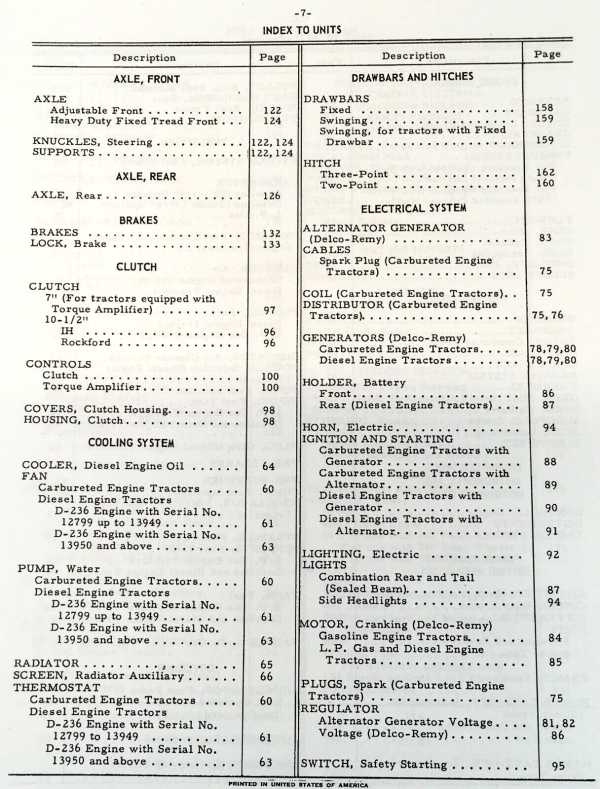 Farmall International 606 Diesel Tractor Service Parts Operators Manual Set D236 - Image 6
