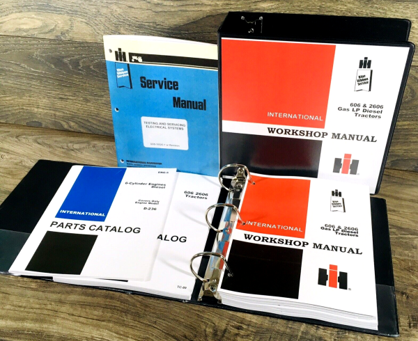 Farmall International 606 2606 Diesel Tractor Service Parts Manual Set D236