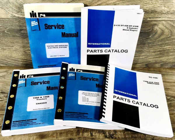 Farmall International 1566 Tractor Service Parts Manual Set Repair Book DT-436