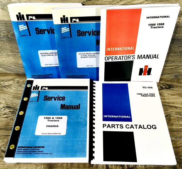 Farmall International 1568 Tractor Service Parts Operators Manual Set DV-550 IH