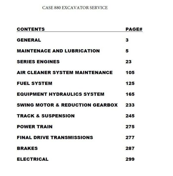 Case 880 Excavator Service Manual Repair Shop Technical Book Workshop Overhaul - Image 2