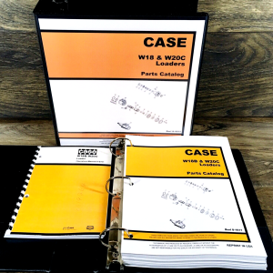 Case W18B W20C Wheel Loader Parts Catalog Operators Manual Owners Set Book